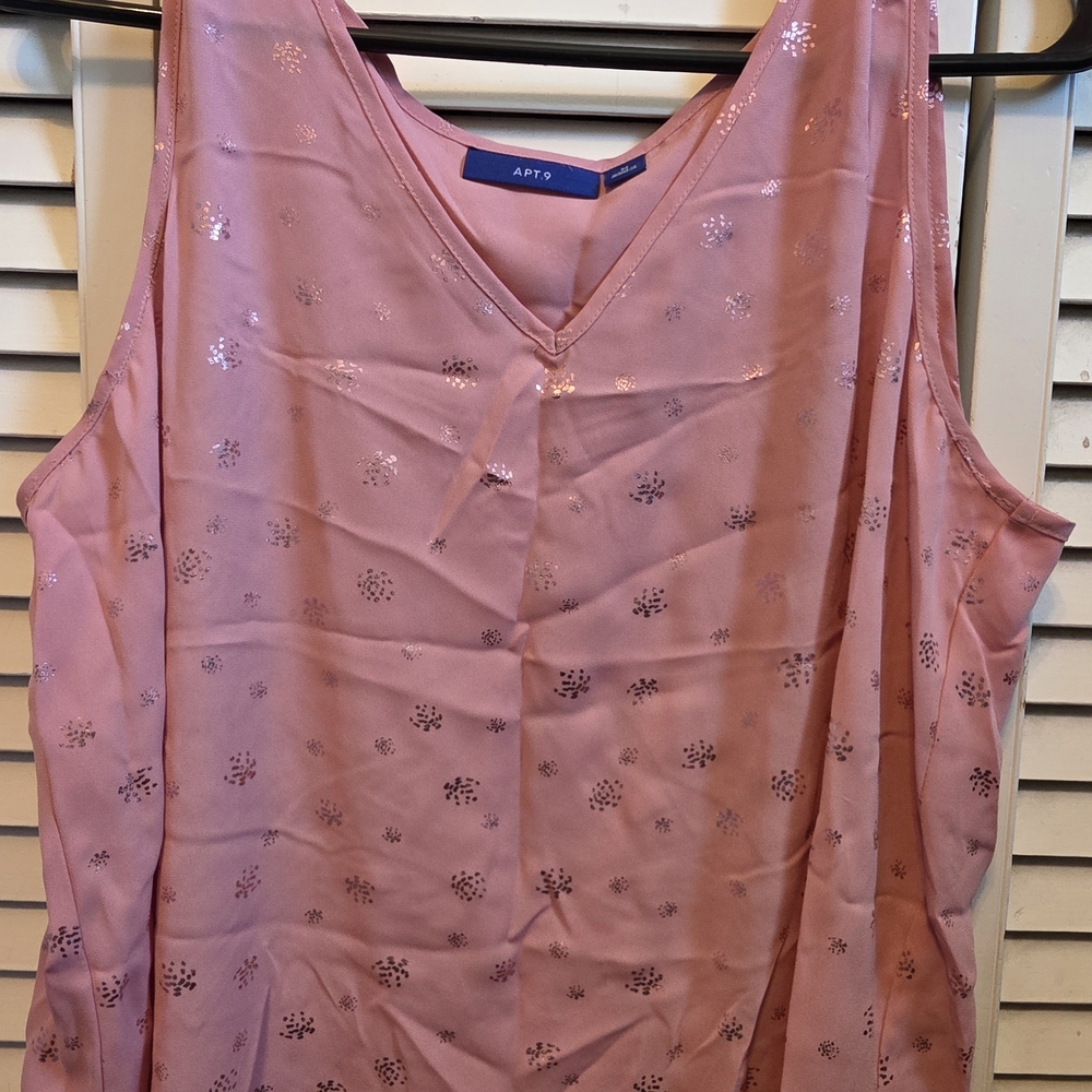 Apt. 9 Light Pink Floral Sleeveless Top